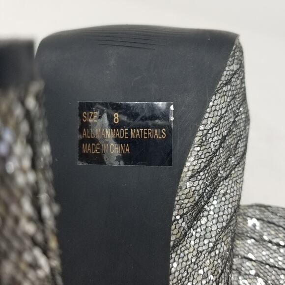 Qupid Silver Metallic Platform Stilettos Heels Comfortable Women's Size 8 - Picture 8 of 8